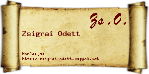 Zsigrai Odett névjegykártya